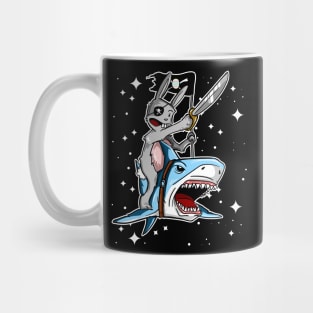 Badass Pirate Easter Bunny riding a Shark !!! Mug